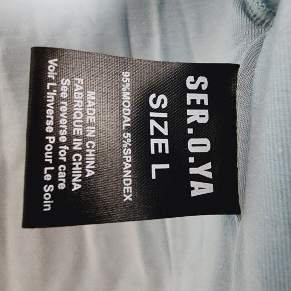 SER.O.YA Retrofete Revolve Ellis Cut Out Crop Top Blue Gray L NWT - Picture 8 of 8